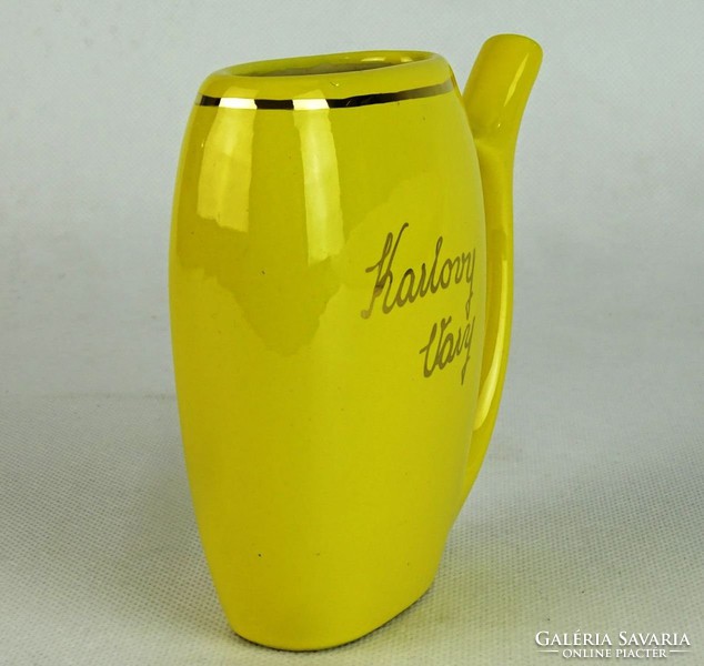 0L705 Sárga cseh aranyozott porcelán kúrapohár