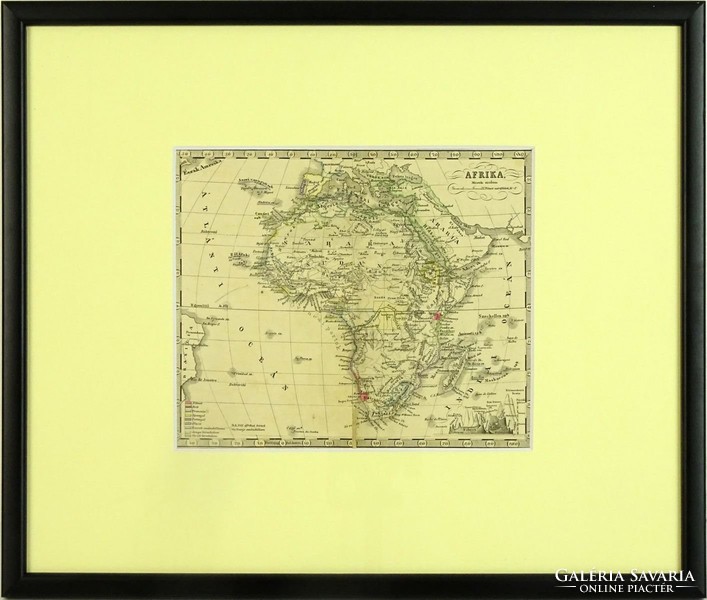 0L618 Antik acélmetszet térkép AFRIKA