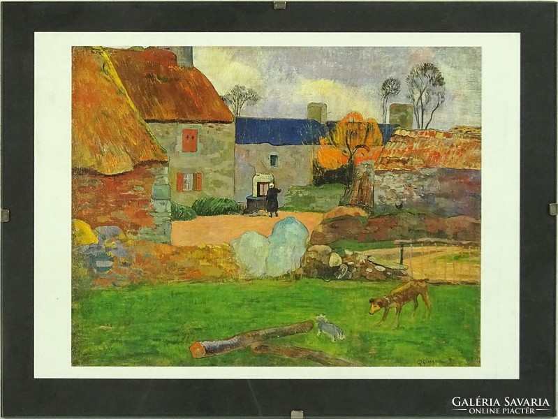 0L915 Paul Gauguin Le toit bleu or Ferme au Pouldu
