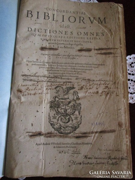 ANTIK KÖNYV Concordantiae Bibliorum id est, Dictiones 1600