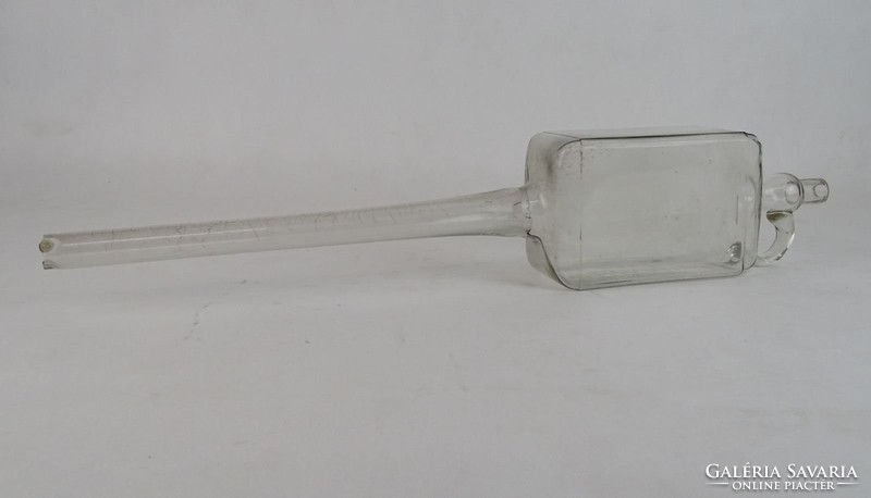 0M091 Antik bécsi üveg lopó borászati eszköz 56 cm