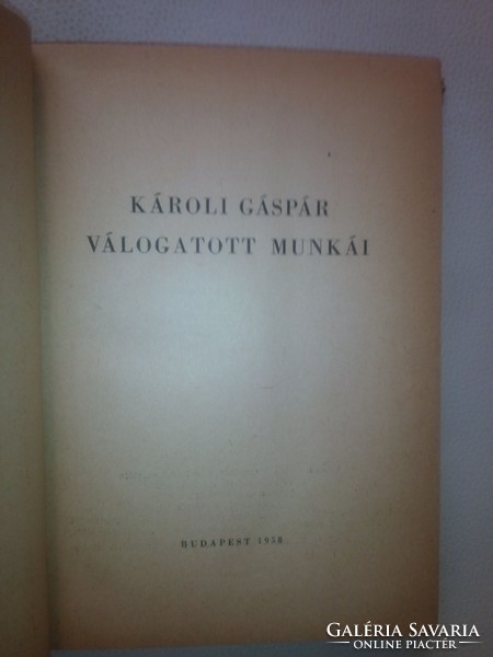 Károli Gáspár válogatott munkái (1958)