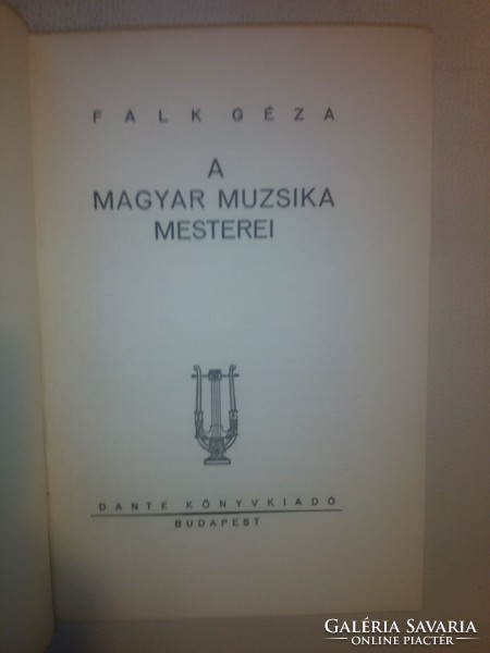 Falk Géza: A magyar muzsika mesterei (1937)