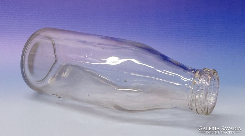 0M478 Régi feliratos tejes üveg palack 21 cm