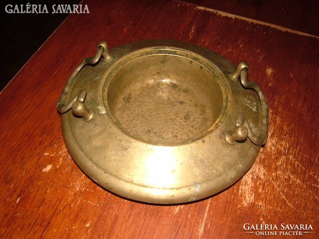 Antique copper bowl with ears - centerpiece