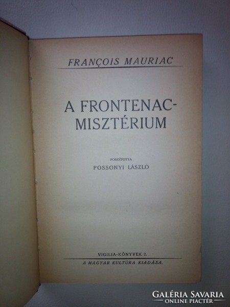 Francois Mauriac: A Frontenac-misztérium