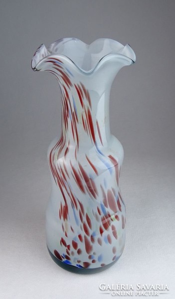 0M701 Régi muránói művészi üveg váza 26.5 cm