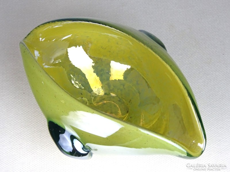 0M836 Fújtüveg BOHEMIA művészi üveg hamutál 18 cm