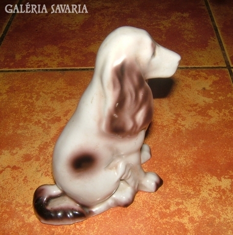 Spániel kutya – jelzett hollóházi porcelán