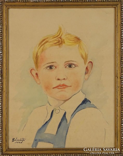0M582 Bánnátfi jelzéssel : Kisfiú portré 1940
