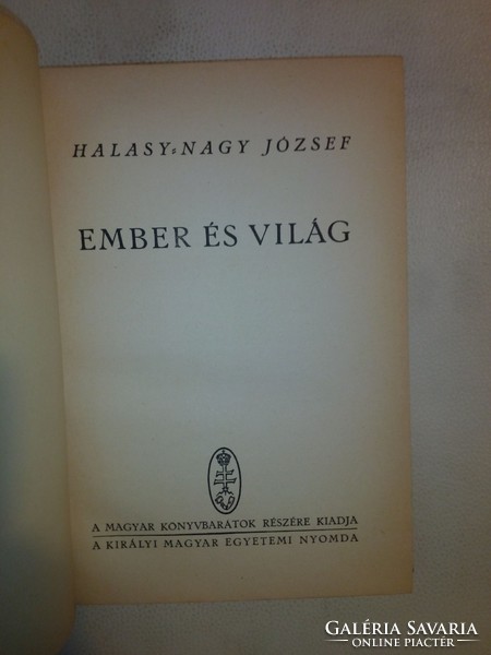 Halasy-Nagy József: Ember és világ