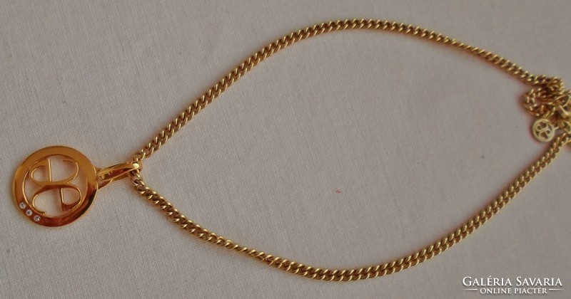 Beautiful old gold-plated silver necklace with pendant 19g