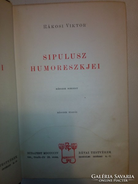 Rákosi Viktor: Sipulusz humoreszkjei II. második sorozat