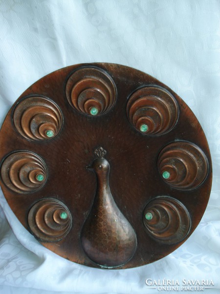 Industrial peacock red copper wall plate