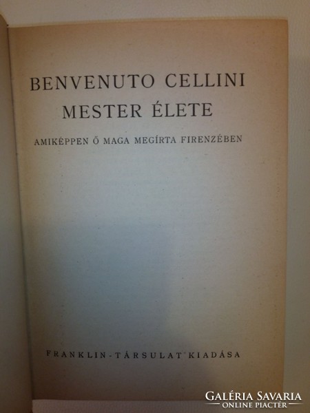 Benvenuto Cellini mester élete 