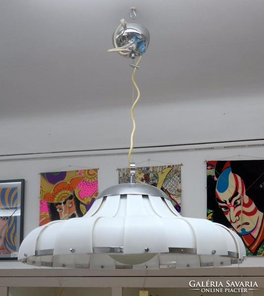 MEBLO mennyezeti lámpa 1960-70-es évek, műanyag, üveg búra, jó állapotban. - 01376