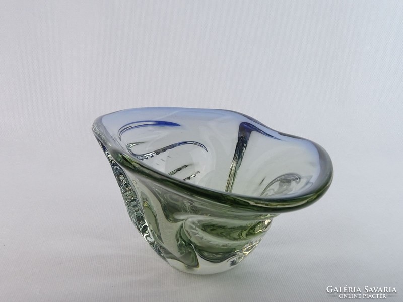 0M783 Fújtüveg BOHEMIA művészi üveg tál 26.5 cm