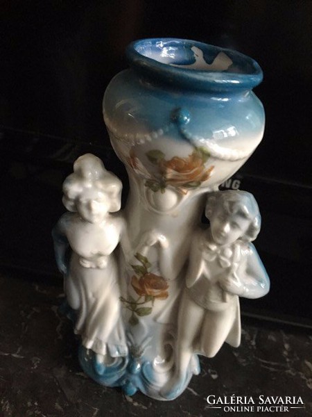 Antique porcelain figural small vase