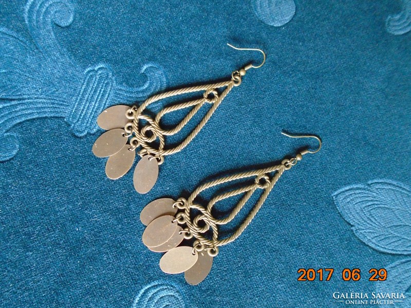 Chandelier bronzed metal earrings with 