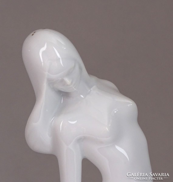 0M815 Retro modell lány porcelán szobor 22.5 cm