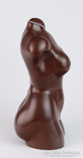 0M816 Jelzett kubai női torzó akt fafaragás 25 cm