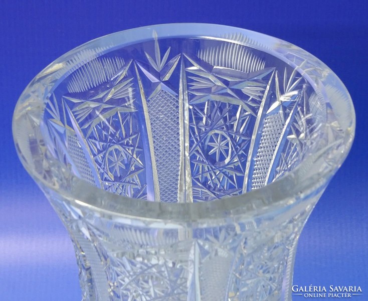 0M851 Nagy méretű kristály váza 25 cm
