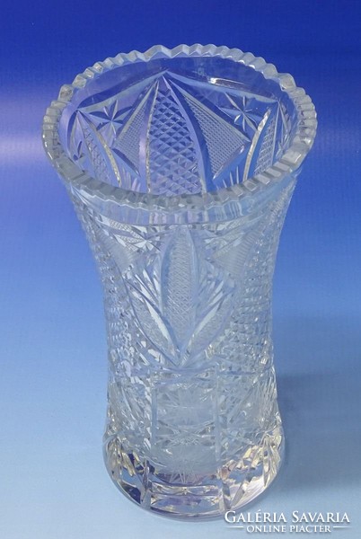 0M853 Hibátlan régi kristály váza 20 cm