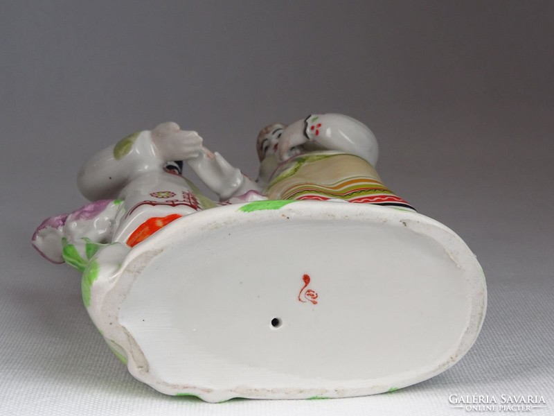 0M864 Népviseletes orosz kétalakos porcelán figura