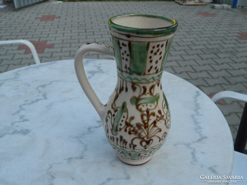 Handcrafted earthenware jug with a handle - anklet