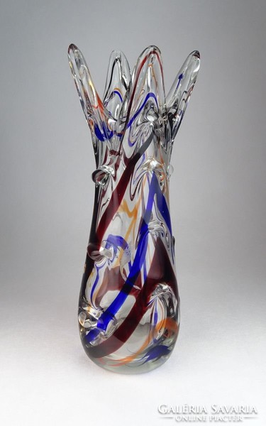 0N040 Fújtüveg BOHEMIA művészi üveg váza 34 cm