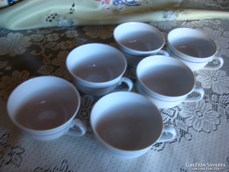 Zsolnay  teás csészék , kék csíkos