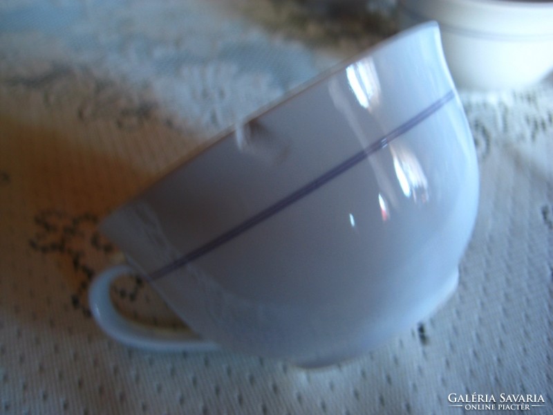 Zsolnay  teás csészék , kék csíkos