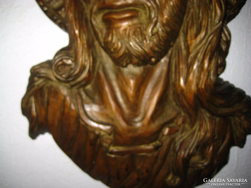 Jesus relief, professional wood carving, signed, 63 x 36 cm