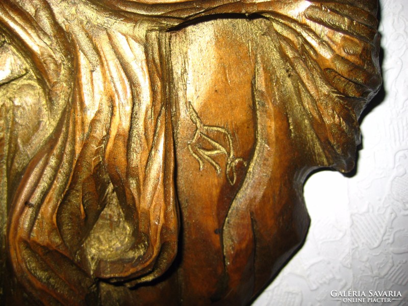 Jesus relief, professional wood carving, signed, 63 x 36 cm