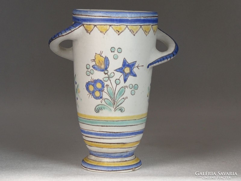 0M994 Régi jelzett Gorka kerámia váza 18.5 cm