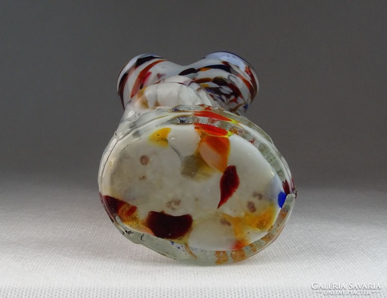 0N056 Régi muránói jellegű művészi üveg váza 21 cm