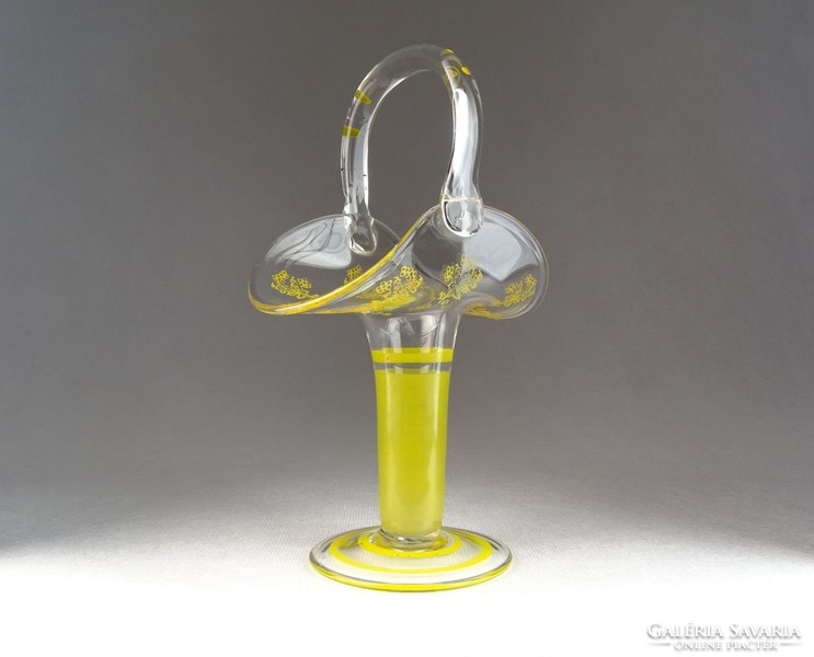 0N069 Fújt üveg művészi üveg kosár 21 cm