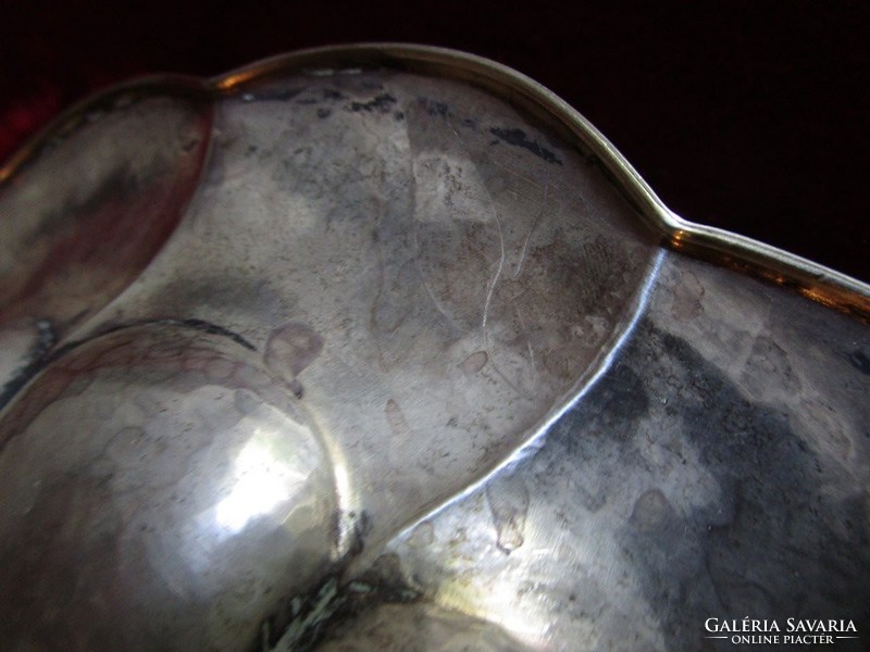 Silver fruit bowl serving plate marked goldsmith's handiwork