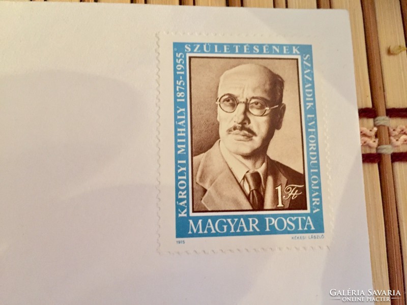 100 éve született Károlyi Mihály - elsőnapi boríték 1975-ből