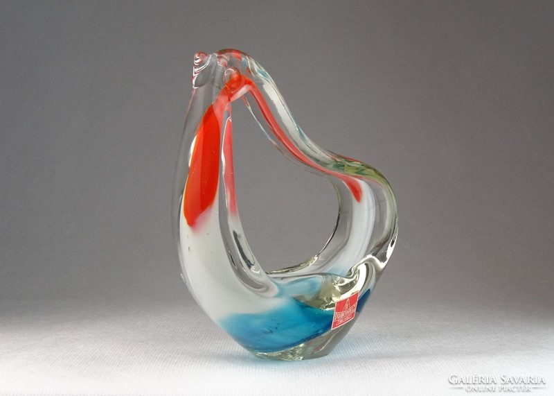 0N114 Madár alakú színezett művészi üveg hamutál