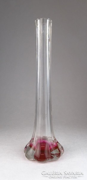 0N350 Régi fújt üveg szálváza 25 cm
