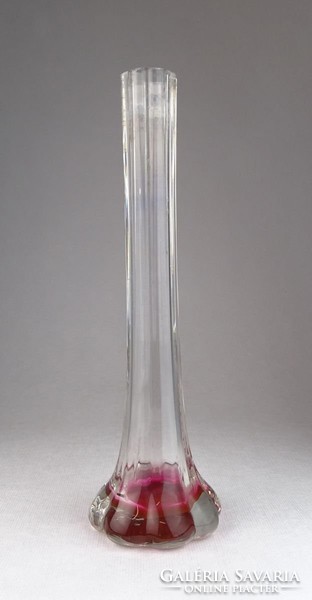 0N350 Régi fújt üveg szálváza 25 cm