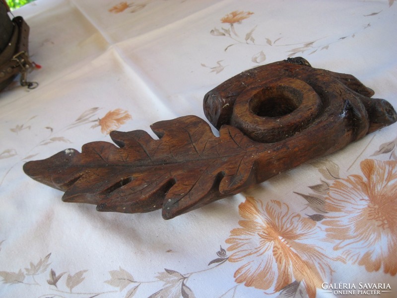 Oak leaf pattern, old candle holder 27 x 15 cm
