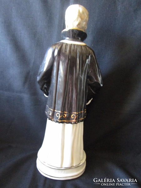 Liturgy old large figural seal + form marked 1971 porcelain priest ecclesiastical hand painted