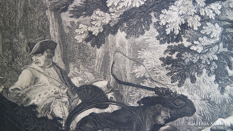 Gigantikus 82 x 58 cm-es Ridinger metszet 1736