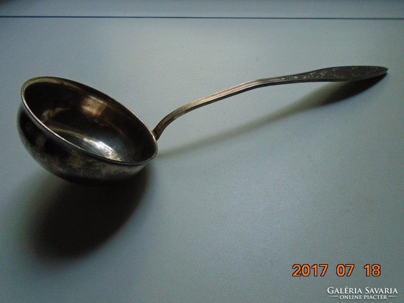 Giant, spectacular, Soviet Russian silver-plated alpaca ladle, ladle 30 cm 200 g