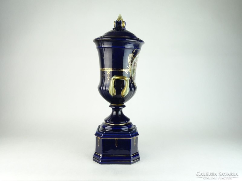 0N502 Antik hatalmas kék Eichwald urnaváza 51.5 cm