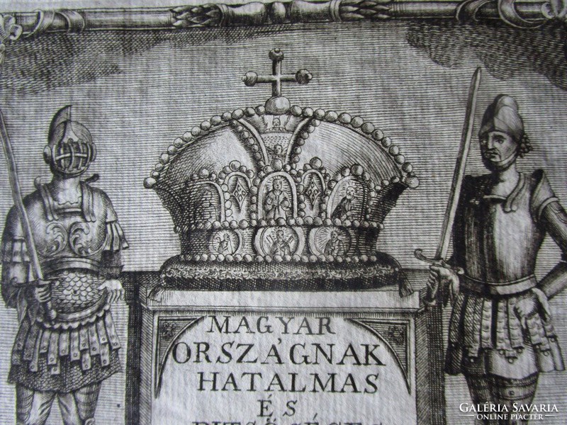 1779 Engraving: crown reminder coffin of the King of Hungary binder buda