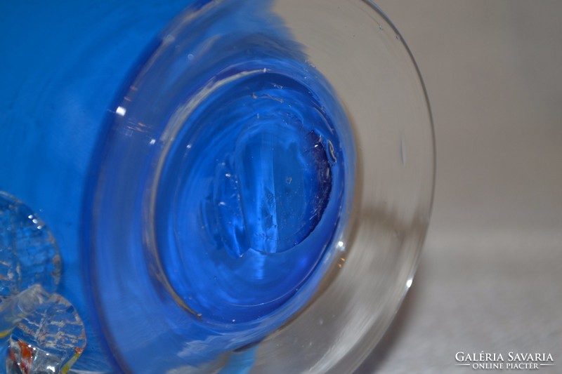 Fodros szájú héjalt üveg váza  ( DBZ 0054 )