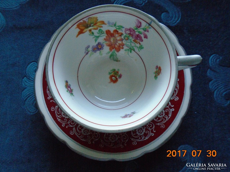 Carl knoll karlsbad unique hand painted spectacular Meissen flower patterns tea cup with coaster